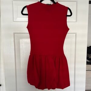 Aqua Red bubble mini dress